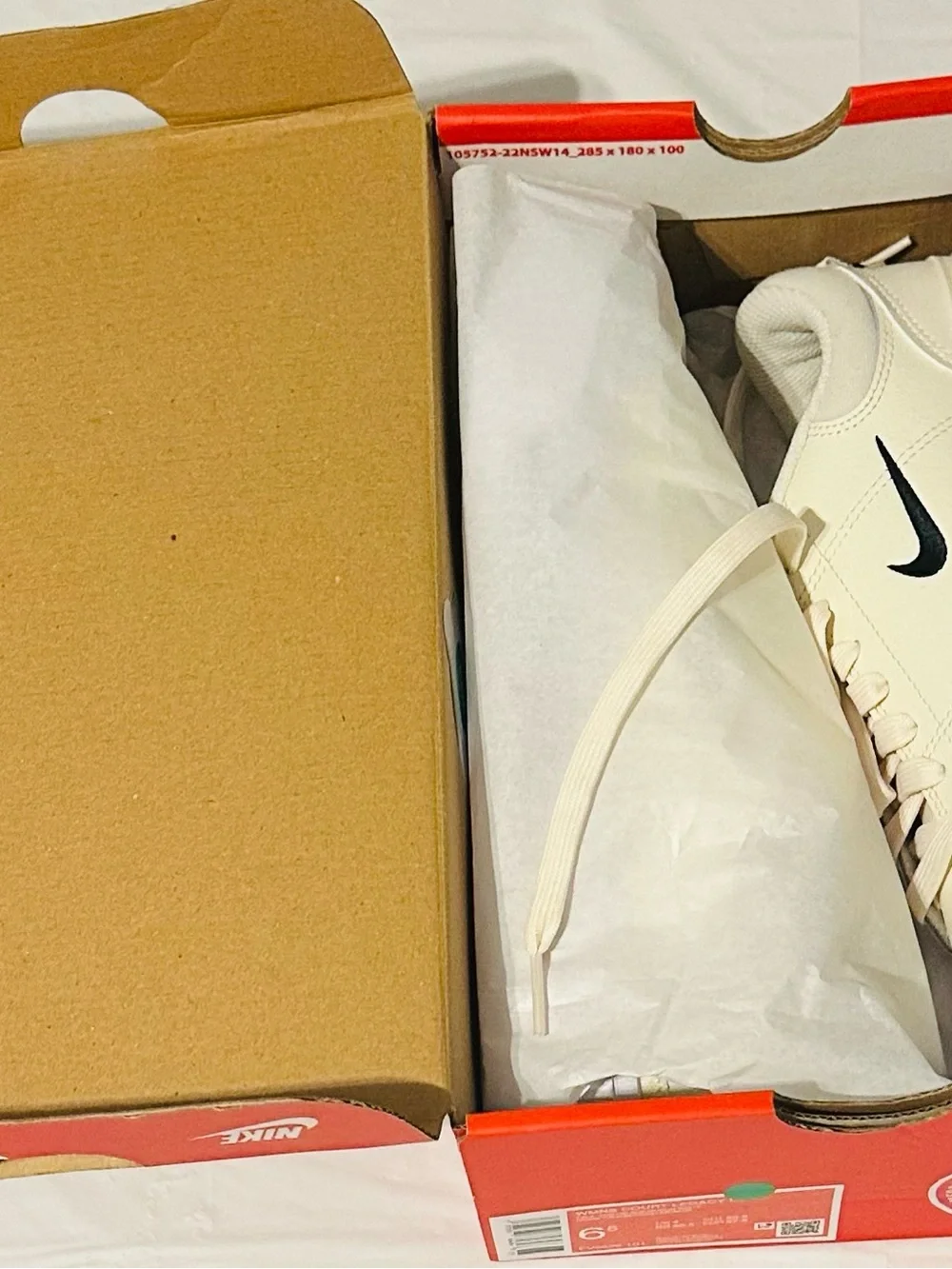 Nike Women’s Cream and Black Low-Top Platform Sneakers